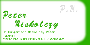 peter miskolczy business card